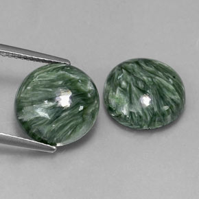 克拉天然蛇纹石，圆形切割，不透明