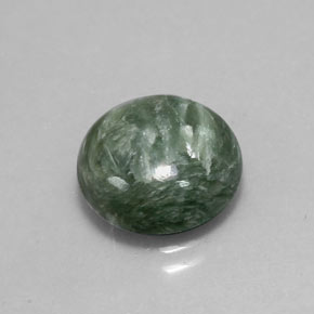 4.85克拉天然绿色绿泥石，圆形切割，11.89毫米，不透明