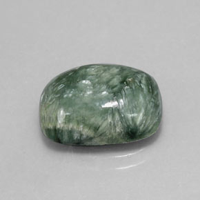 5.55克拉天然绿色绿泥石，垫形剪裁，14.1×10.1毫米，不透明