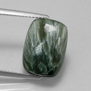 5.74克拉天然绿色绿泥石，垫形剪裁，14×10毫米，不透明