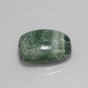 4.86克拉天然绿色绿泥石，垫形剪裁，14×9.7毫米，不透明