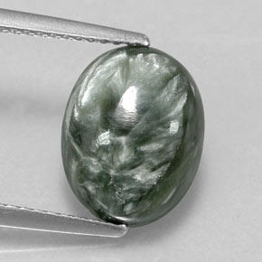 3.55克拉天然绿色绿泥石，椭圆形切割，11.7×9.2毫米，不透明