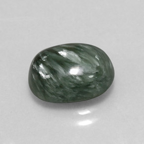 3.18克拉天然绿色绿泥石，椭圆形切割，10.9×8.1毫米，不透明