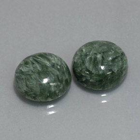 天然绿色绿泥石，圆形切割，11.94毫米，不透明