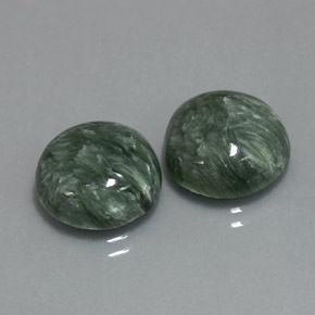 天然绿色绿泥石，圆形切割，11.92毫米，不透明