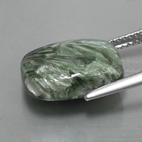 6.09克拉天然绿色绿泥石，垫形剪裁，13.9×10毫米，不透明