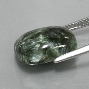 5.73克拉天然绿色绿泥石，垫形剪裁，13.8×9.8毫米，不透明