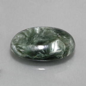 8.27克拉天然绿色绿泥石，椭圆形切割，18×12.8毫米，不透明