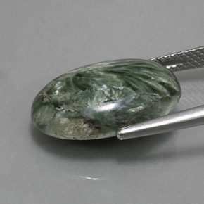 8.69克拉天然绿色绿泥石，椭圆形切割，17.8×12.9毫米，不透明