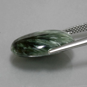 8.39克拉天然绿色绿泥石，椭圆形切割，17.5×12.8毫米，不透明