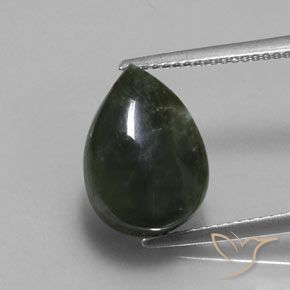 5.86ct 天然 森林绿 绿龙晶, 梨形, 不透明