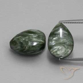 11.30ctw 天然 军绿色 绿龙晶, 梨形, 不透明