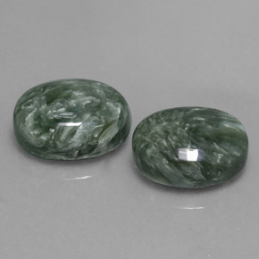 13.60天然绿色绿泥石，椭圆形切割，14.2×10.1毫米，不透明