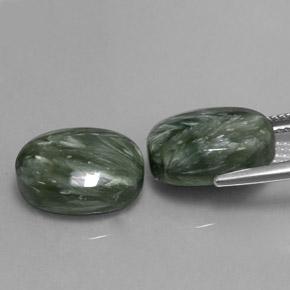 12.97天然绿色绿泥石，椭圆形切割，14×9.9毫米，不透明