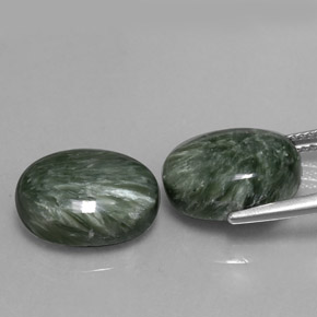 天然绿色绿泥石，椭圆形切割，14.1×10毫米，不透明