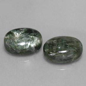 13.29天然绿色绿泥石，椭圆形切割，14×10.1毫米，不透明