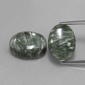 天然绿色绿泥石，椭圆形切割，14×10.1毫米，不透明