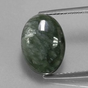 6.53克拉天然绿色绿泥石，椭圆形切割，13.6×9.9毫米，不透明