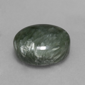 6.53克拉天然绿色绿泥石，椭圆形切割，13.6×9.9毫米，不透明