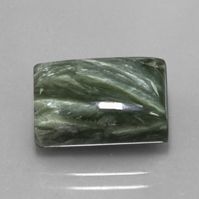 8.45克拉天然绿色绿泥石，长方形切工，14.2×10毫米，不透明