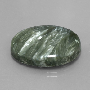 20.25克拉天然绿色绿泥石，椭圆形切割，25.1×18.4毫米，不透明