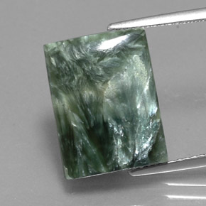 10.42克拉天然绿色绿泥石，长方形切工，16×12.1毫米，不透明