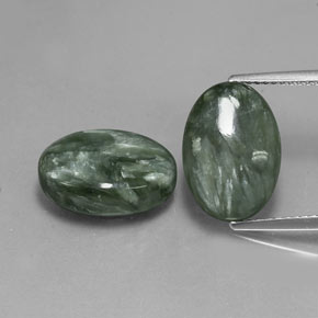 12.01天然绿色绿泥石，椭圆形切割，14×9.9毫米，不透明