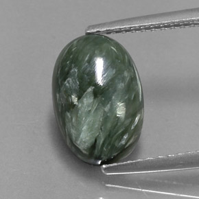 3.12克拉天然绿色绿泥石，椭圆形切割，11.6×7.8毫米，不透明