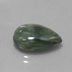 3.48克拉天然绿色绿泥石，梨形，13.2×8.2毫米，不透明