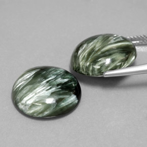 克拉天然蛇纹石，圆形切割，不透明