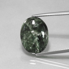 9.52克拉天然绿色绿泥石，椭圆形切割，18.3×14.1毫米，不透明