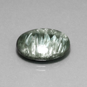 12.26克拉天然绿色绿泥石，椭圆形切割，20×15.1毫米，不透明