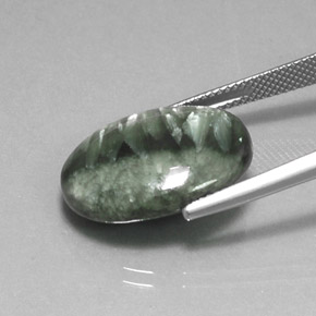 12.26克拉天然绿色绿泥石，椭圆形切割，20×15.1毫米，不透明