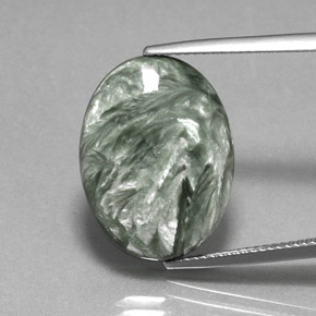 10.67克拉天然绿色绿泥石，椭圆形切割，20.1×15.1毫米，不透明