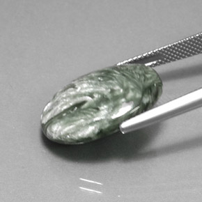10.67克拉天然绿色绿泥石，椭圆形切割，20.1×15.1毫米，不透明