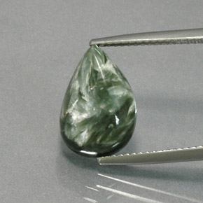 4.70克拉天然绿色绿泥石，梨形，14×10毫米，不透明