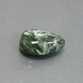 4.70克拉天然绿色绿泥石，梨形，14×10毫米，不透明