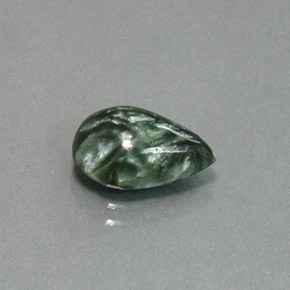 3.20克拉天然绿色绿泥石，梨形，12.7×9.1毫米，不透明