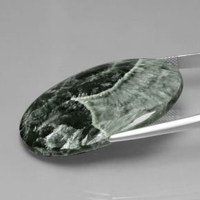 45.44克拉天然蛇纹石，椭圆形切割，不透明