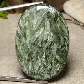 51.64克拉天然绿色绿泥石，椭圆形切割，40.5×28.6毫米，不透明