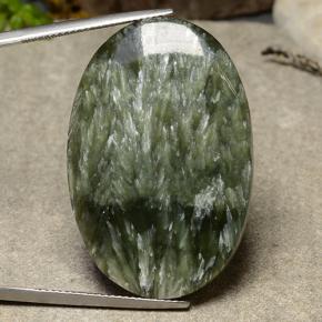 39.98克拉天然绿色绿泥石，椭圆形切割，36.5×24.3毫米，不透明