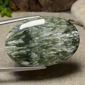 39.98克拉天然绿色绿泥石，椭圆形切割，36.5×24.3毫米，不透明