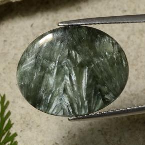21.55克拉天然绿色绿泥石，椭圆形切割，24.2×19.4毫米，不透明