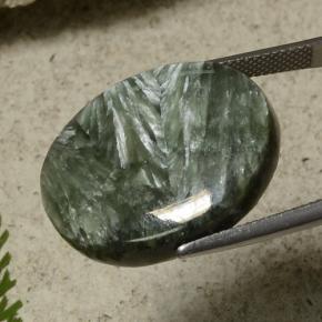 21.55克拉天然绿色绿泥石，椭圆形切割，24.2×19.4毫米，不透明