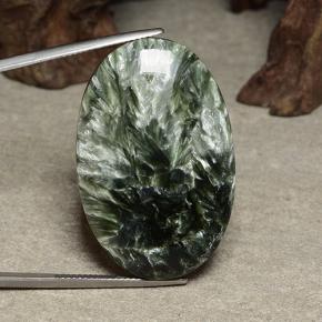 46.22克拉天然绿色绿泥石，椭圆形切割，36.6×24毫米，不透明