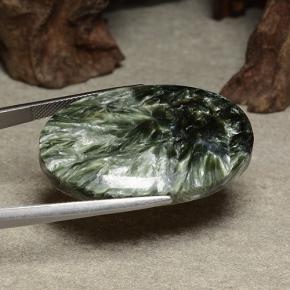 46.22克拉天然绿色绿泥石，椭圆形切割，36.6×24毫米，不透明