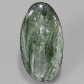 5.50克拉天然绿色绿泥石，椭圆形切割，20.4×11毫米，不透明