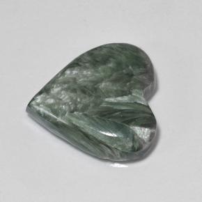 6.77克拉天然绿色绿泥石，心形，15.8×15.3毫米，不透明