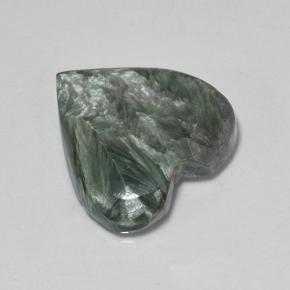 6.77克拉天然绿色绿泥石，心形，15.8×15.3毫米，不透明