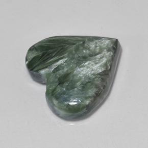 6.77克拉天然绿色绿泥石，心形，15.8×15.3毫米，不透明
